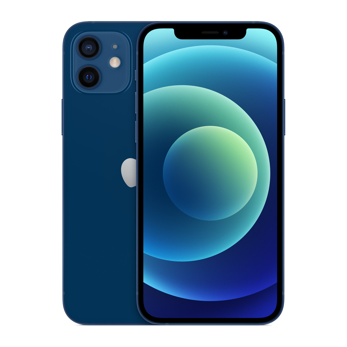 iPhone 12 Blue, front and back