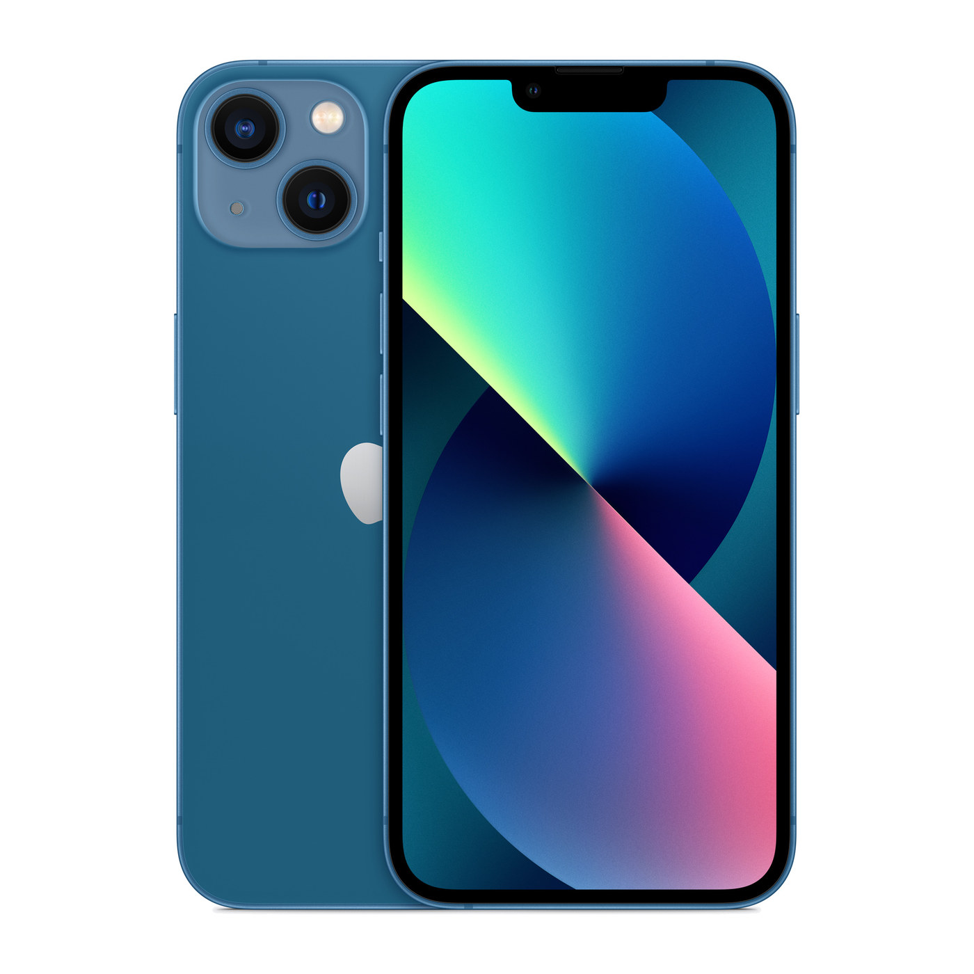 iPhone 13 Blue, front and back