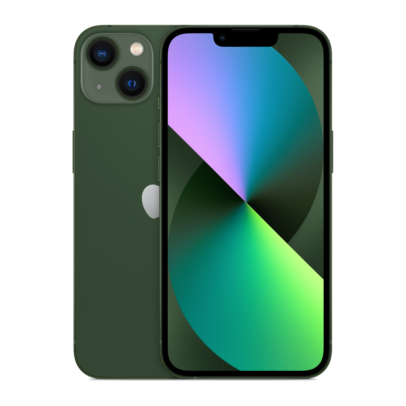 iPhone 13 Green, front and back