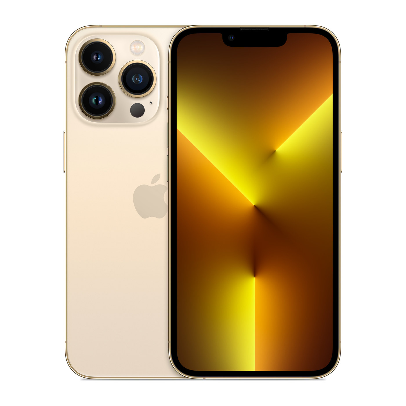 iPhone 13 Pro Gold, front and back
