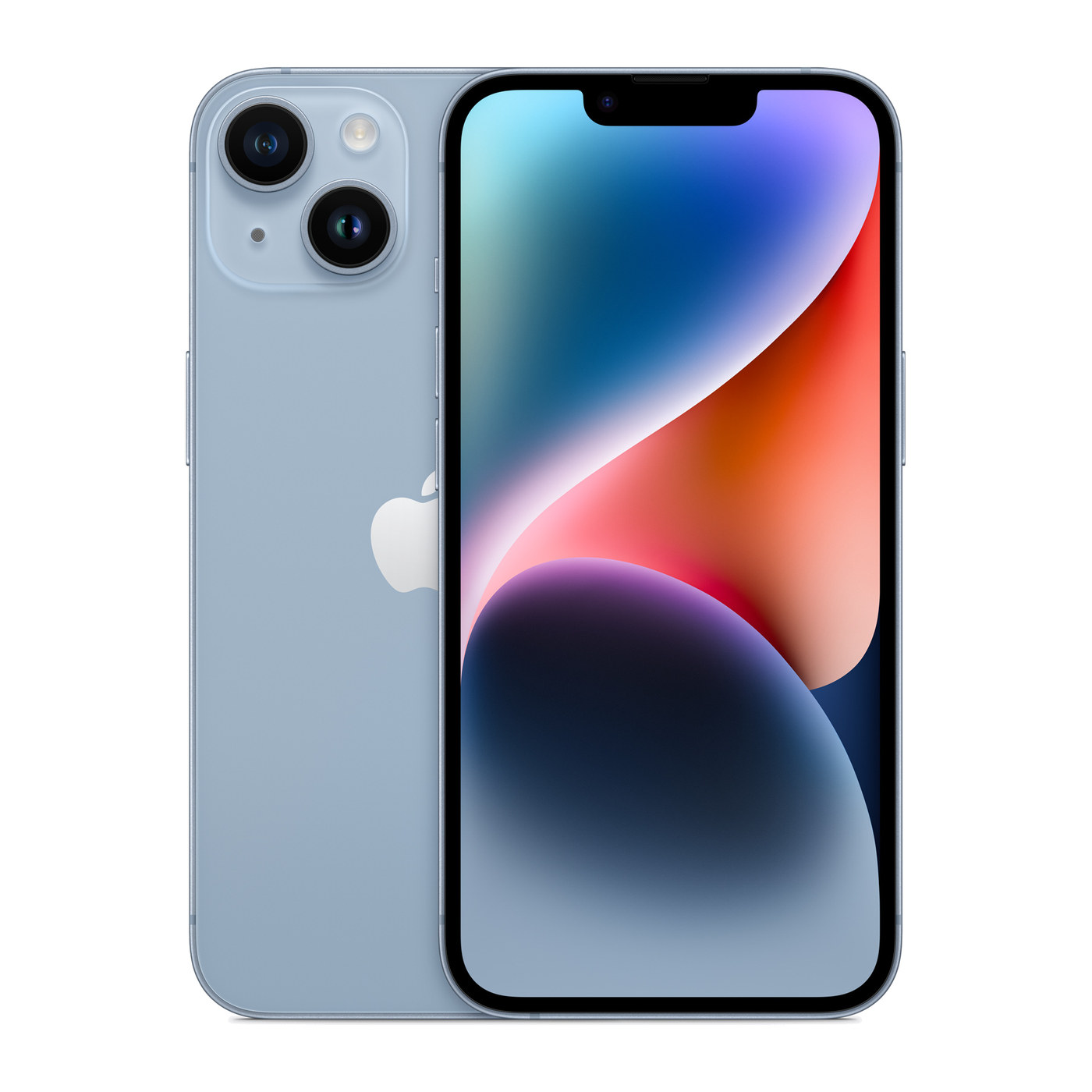 iPhone 14 Blue, front and back