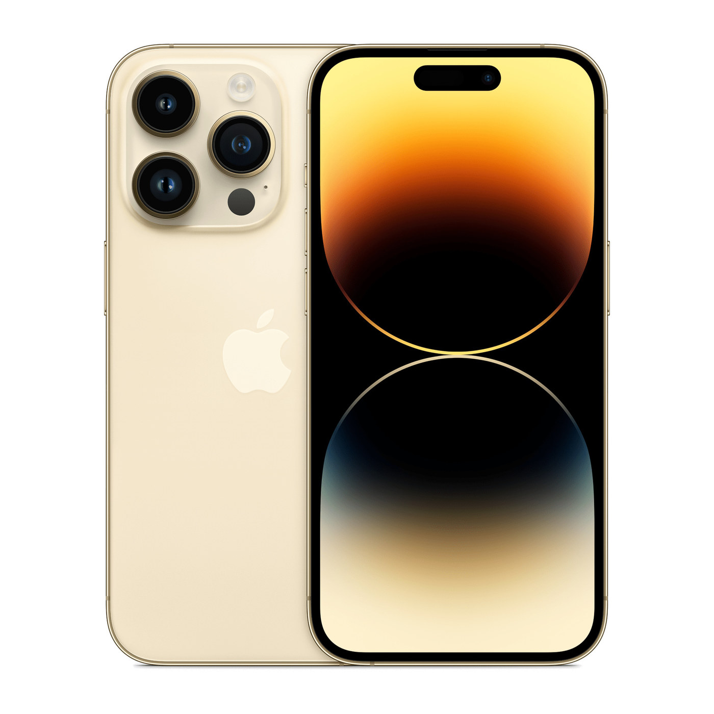 iPhone 14 Pro Gold, front and back