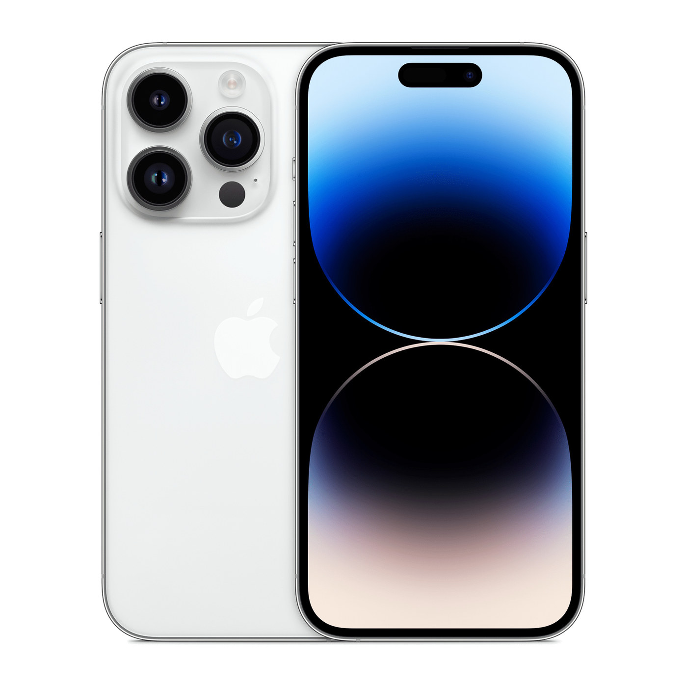 iPhone 14 Pro Silver, front and back