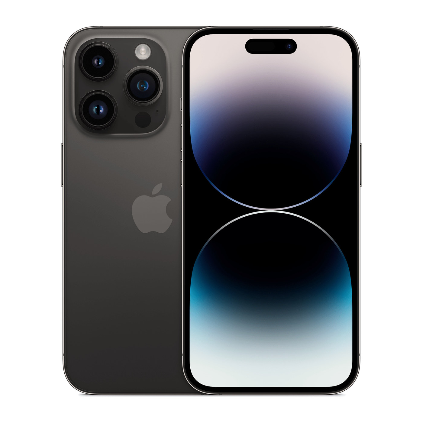 iPhone 14 Pro Space Black, front and back