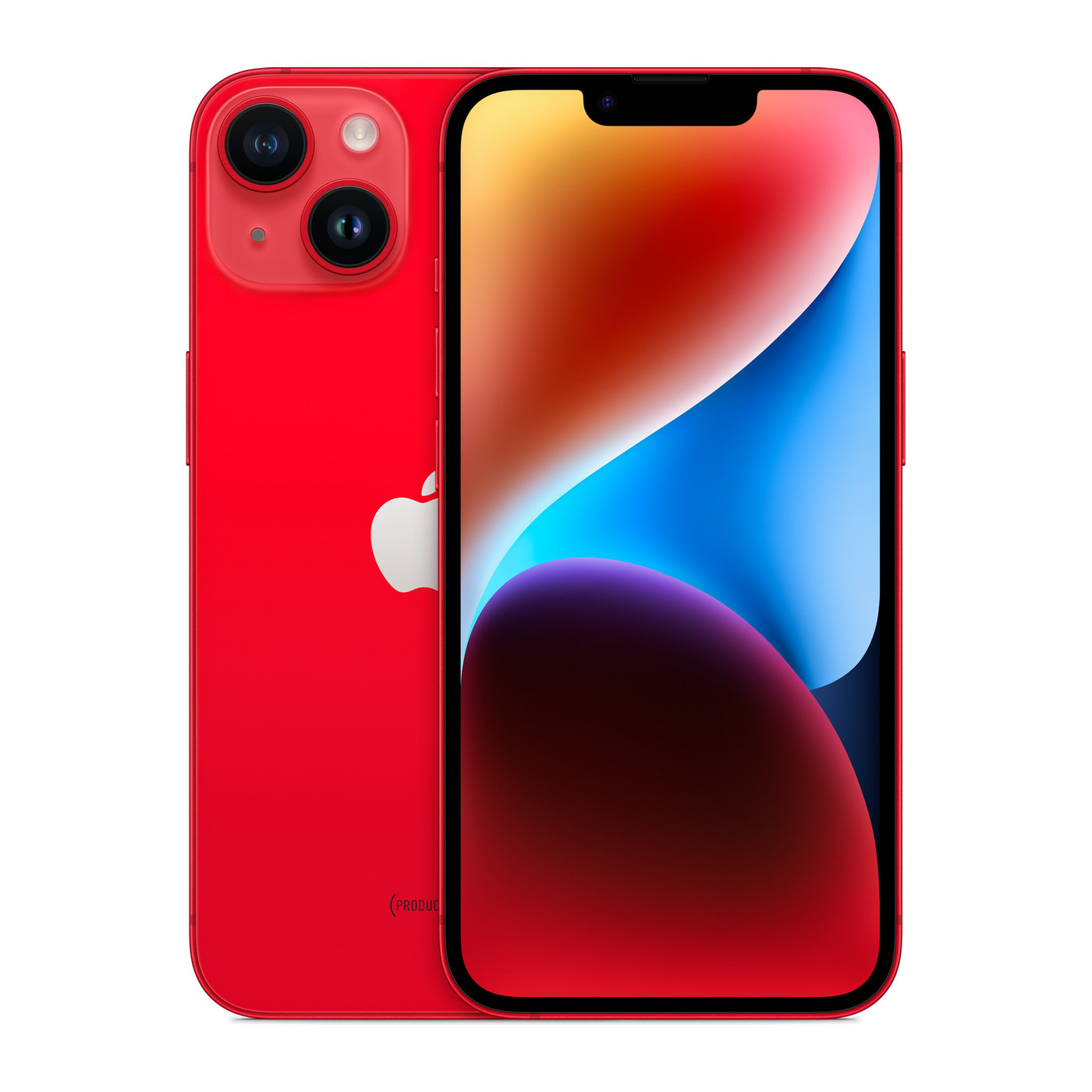 iPhone 14 Product RED, front and back