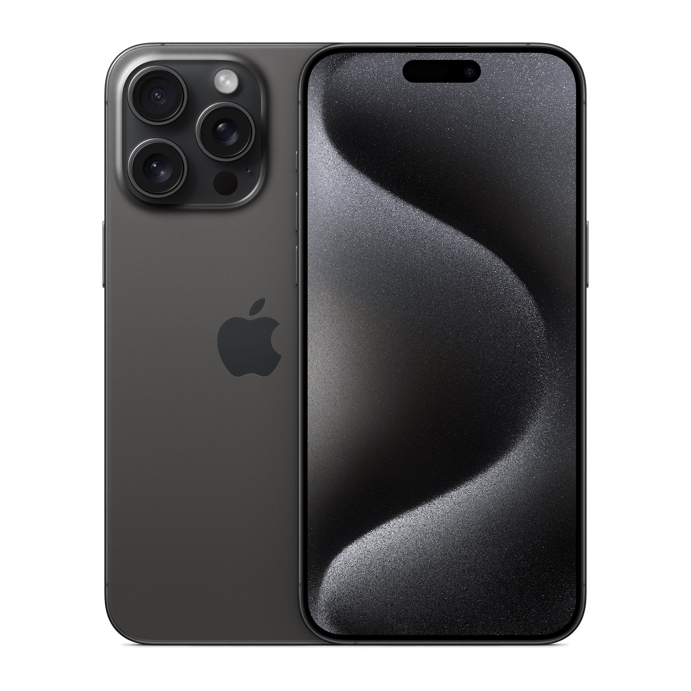 iPhone 15 Pro Max Black Titanium, front and back