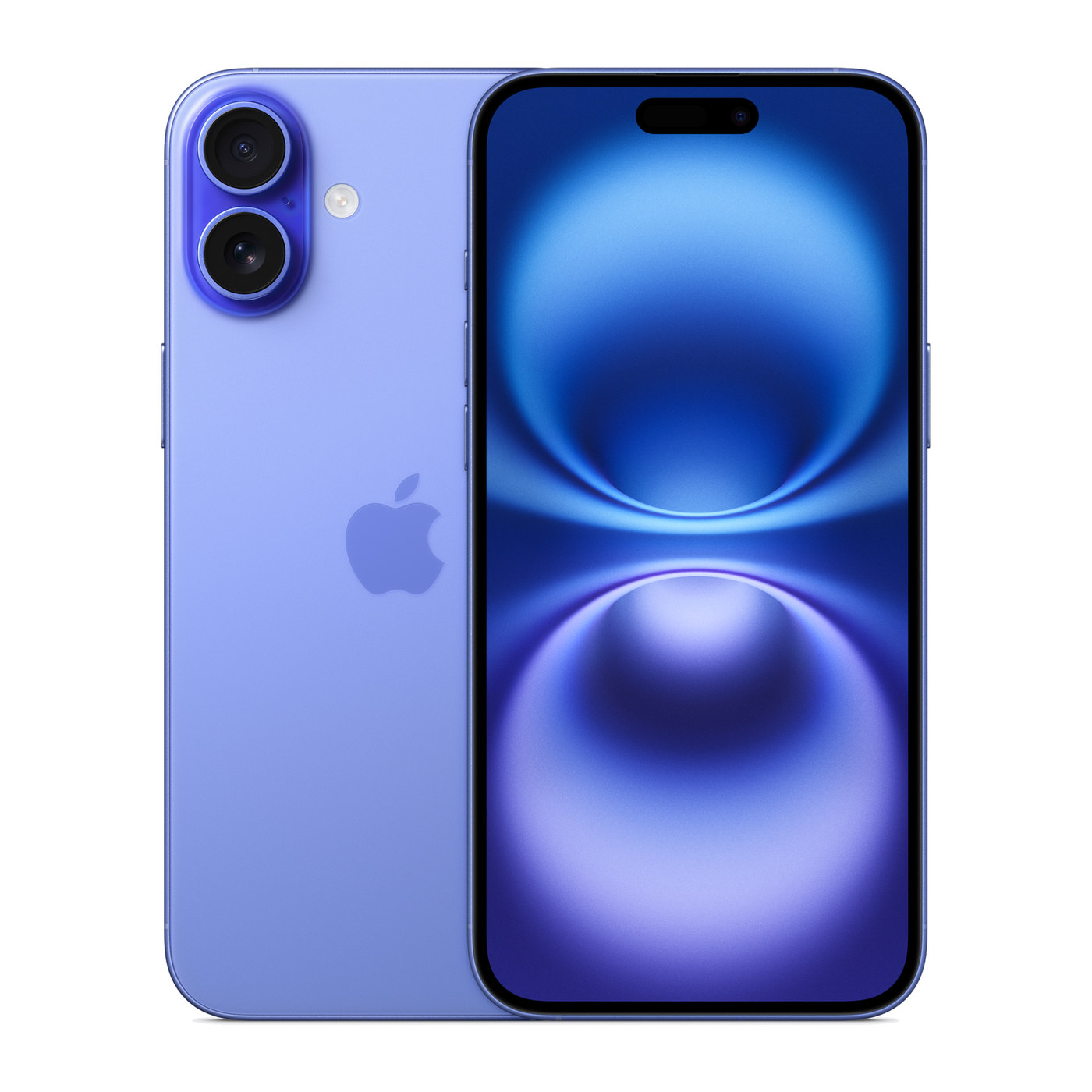 iPhone 16 Plus Ultramarine, front and back