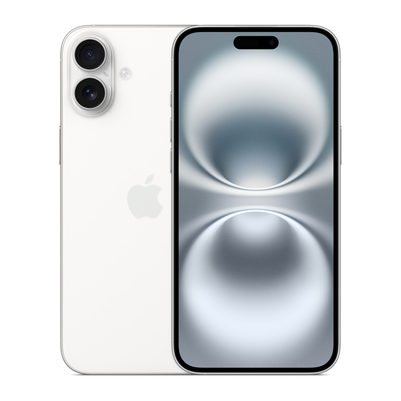 iPhone 16 Plus White, front and back