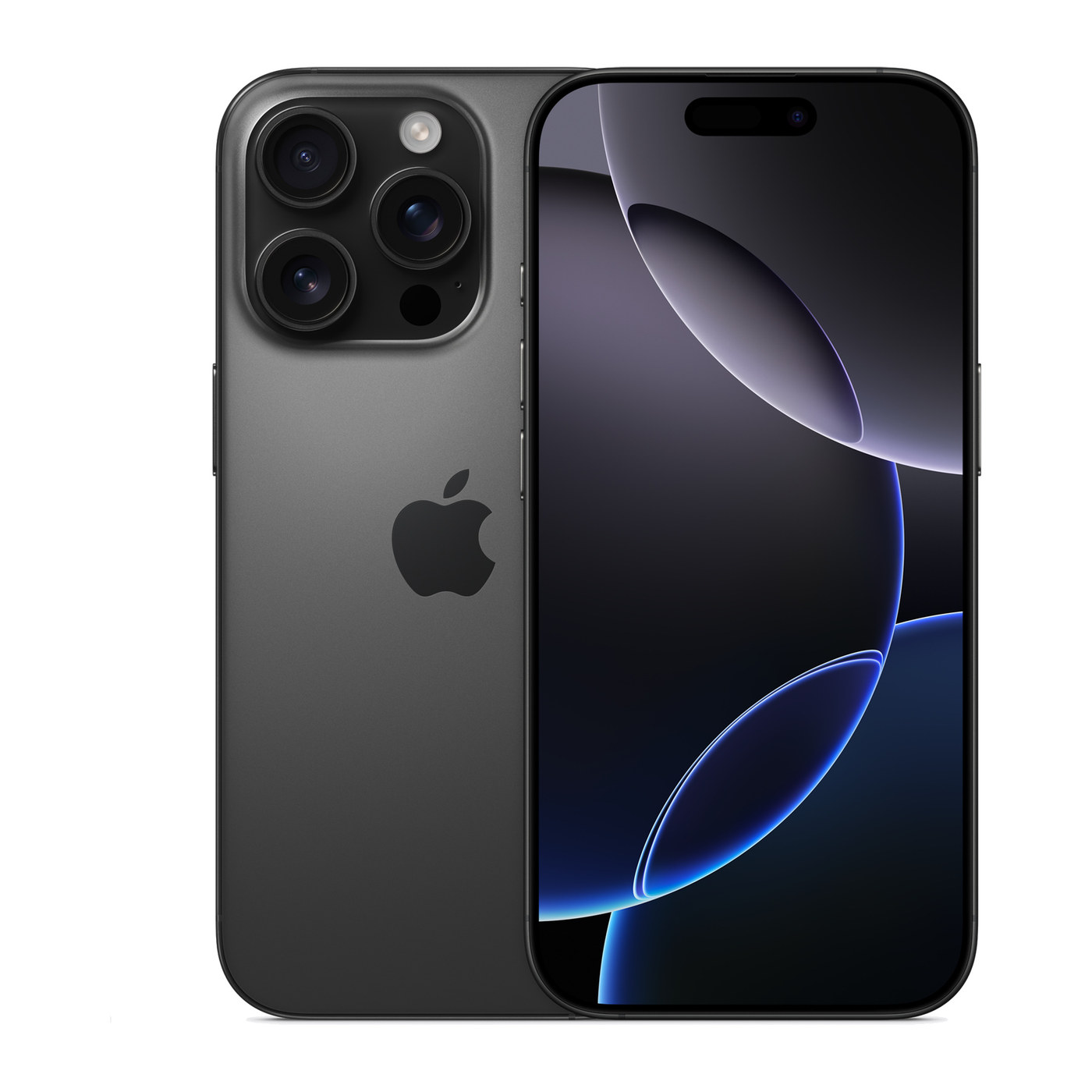 iPhone 16 Pro black-titanium, front and back