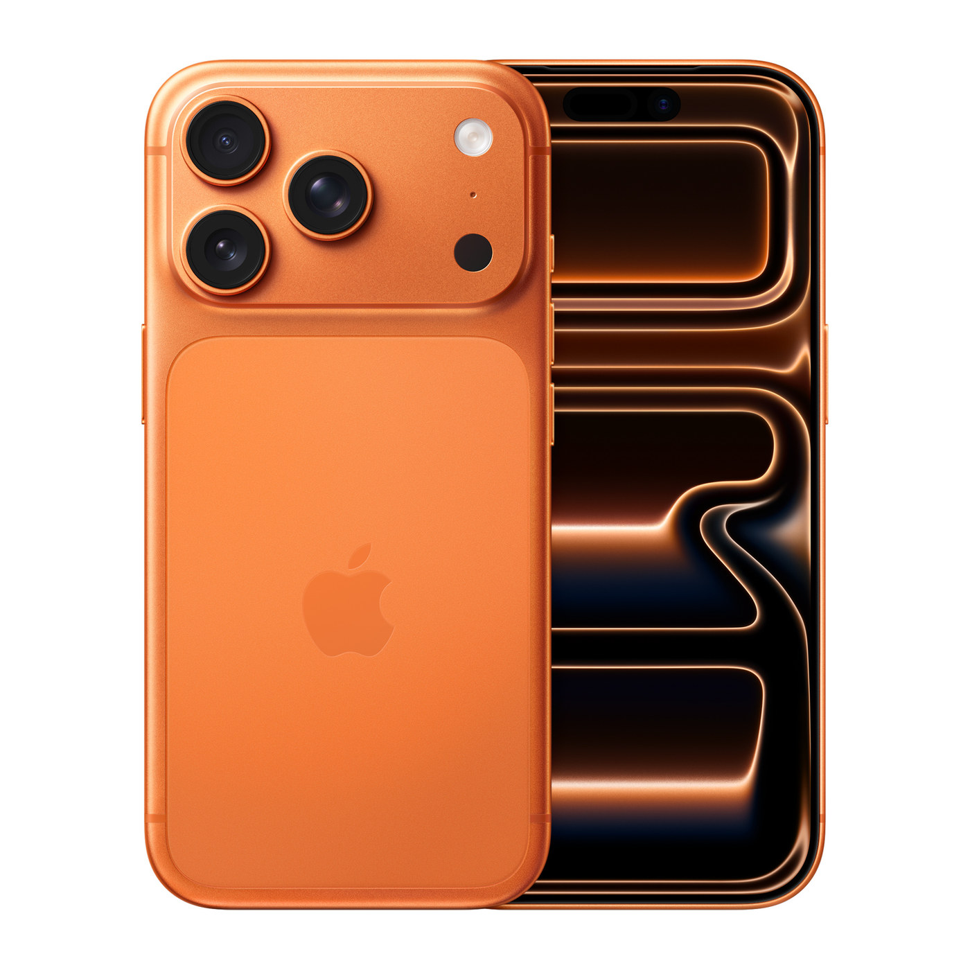 iPhone 17 Pro Cosmic Orange, front and back